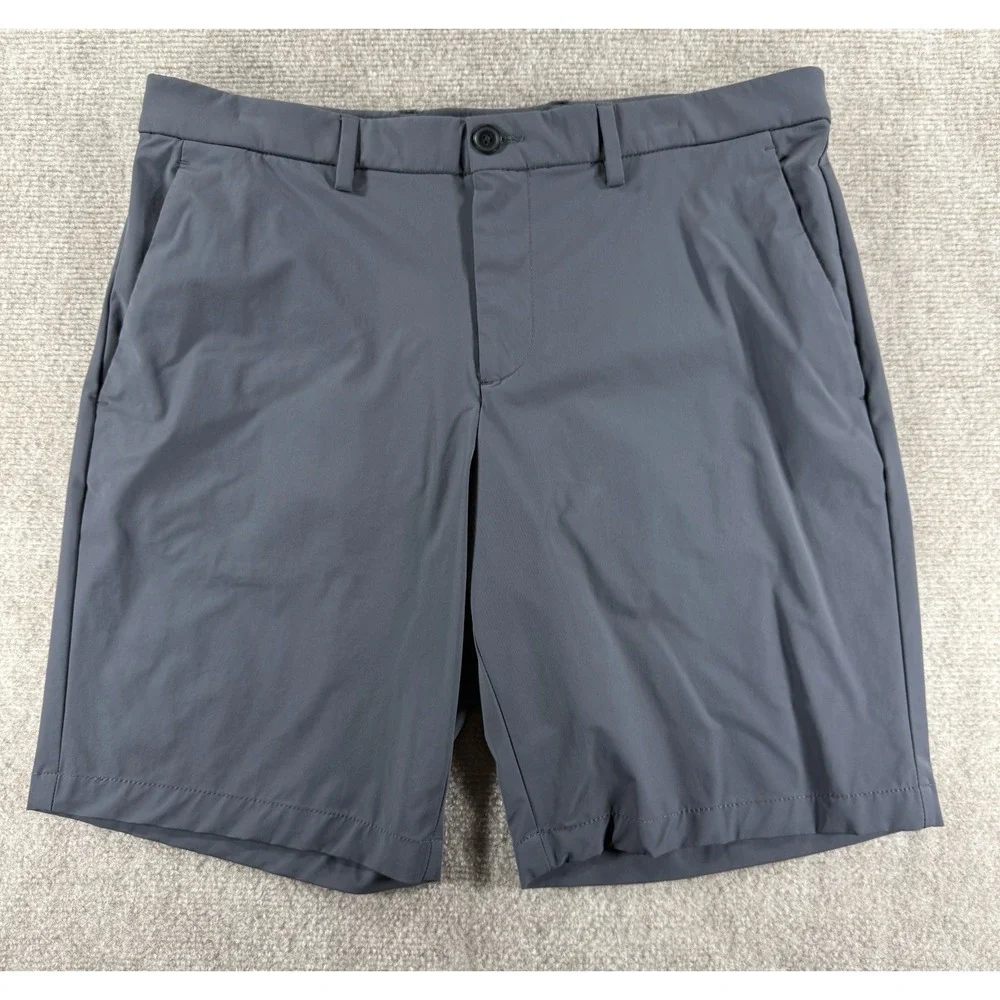 Perry Ellis‎ Men's 34 Gray Golf Shorts Stretch Nylon Blend Chino Performance Fit